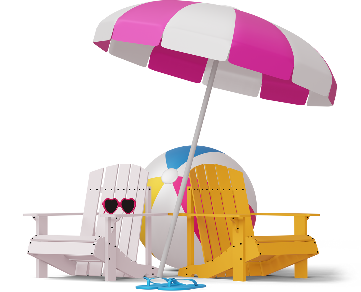 Beach Chairs and Umbrellas 